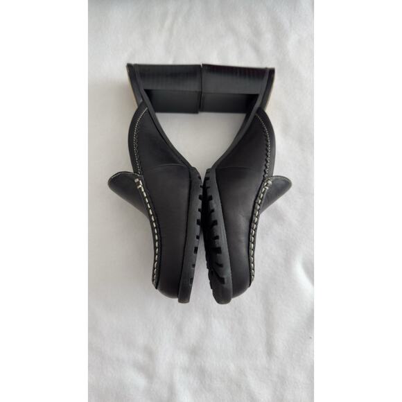 Vintage Y2K Tommy Hilfiger SlipOn Black Leather Chunky Block Heel Shoes W/Box 7M - Picture 9 of 9